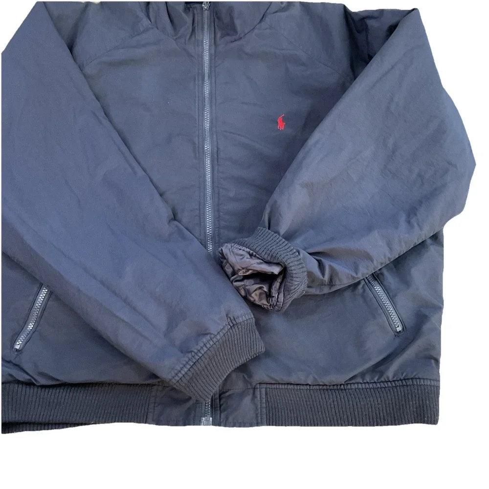 Vintage Polo Ralph Lauren Jacket 90s Nylon Blend Fleece Lined Bomber Coat Men XL